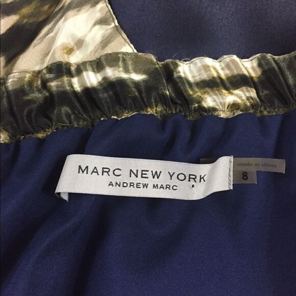 Marc New York Tan Black & Blue Satin Ombré Dress 8 - Picture 6 of 7